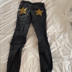 Black Painted Free People Jeans